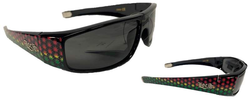WHOLESALE LOCS MARIJUANA 8LOC9035-MJ MIX MEN'S SUNGLASSES