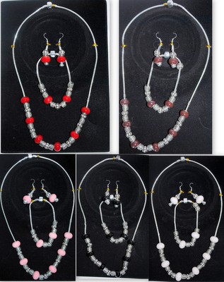 Wholesale Pre Mixed MURANO beans Necklace, Bracelet, and Earring