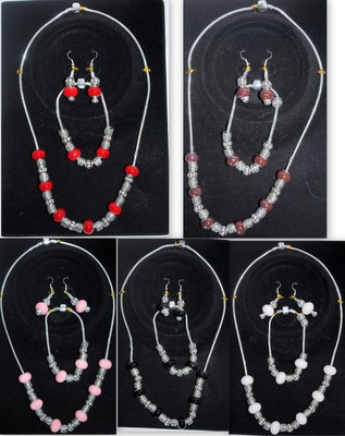 Wholesale Pre Mixed Murano beans Necklace, Bracelet, and Earring