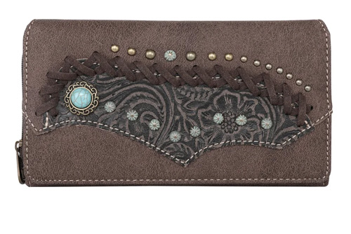 Montana West Criss-cross Stitch Embossed Floral WALLET