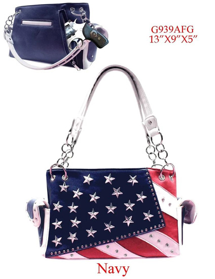 Wholesale USA FLAG Rhinestone and Studs Purse