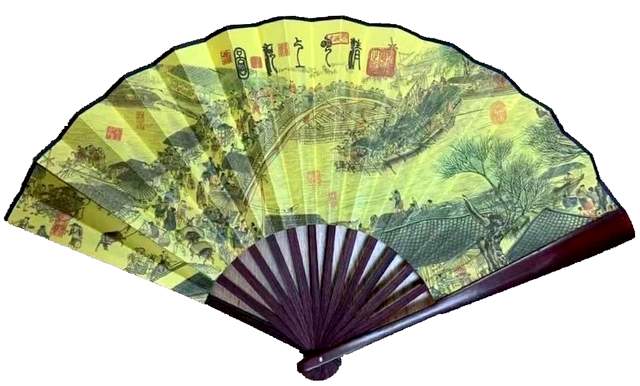 Wholesale large Chinese picture wood Hand FAN