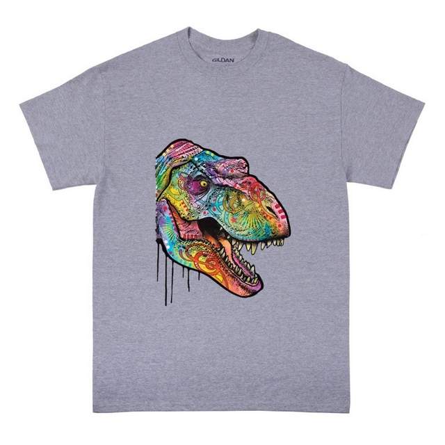 PSYCHEDELIC T-REX T-Shirt Sports Gray Color
