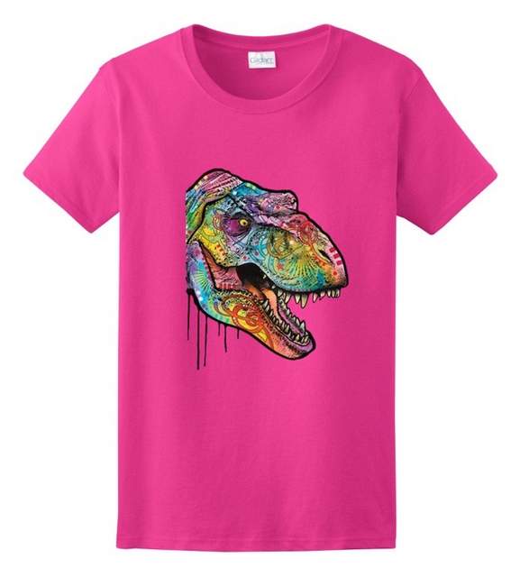 PSYCHEDELIC T-REX T-Shirt Pink Color