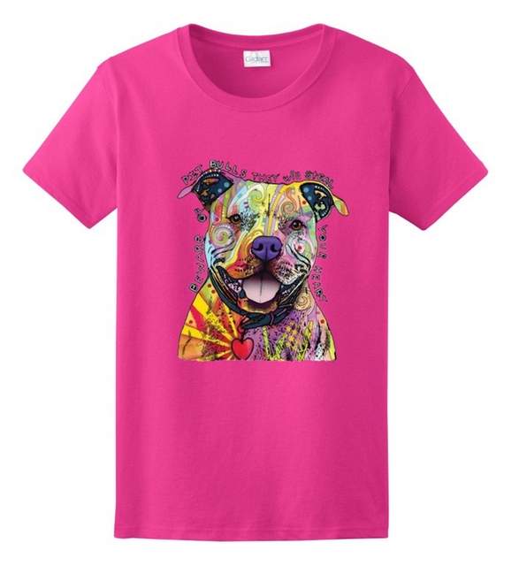 Beware Of Pit Bulls T-shirt Pink Color
