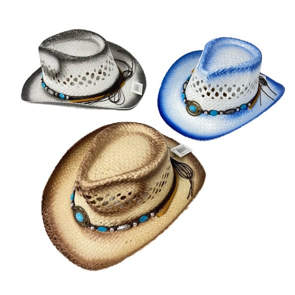 Youth COWBOY HAT [Blue/Brown/Black] Turquoise HAT Band