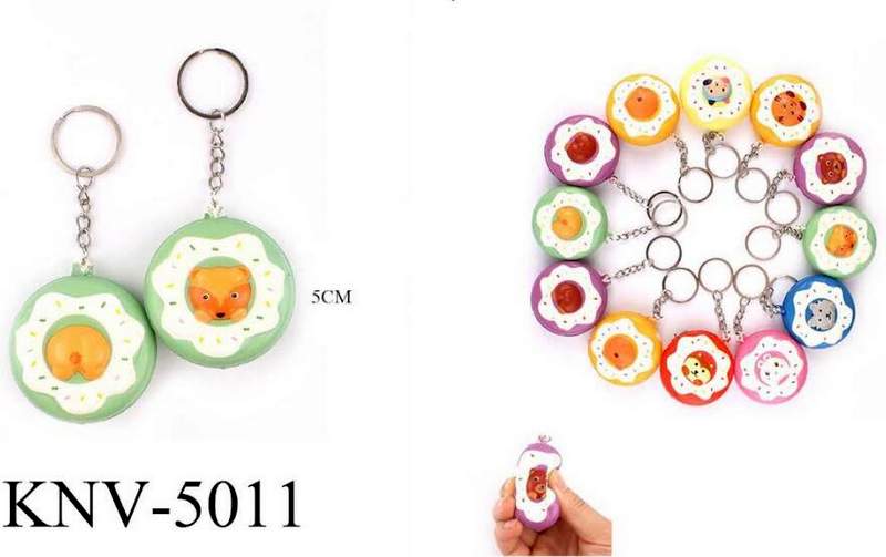 Wholesale Donut with Animal Squish KEYCHAIN