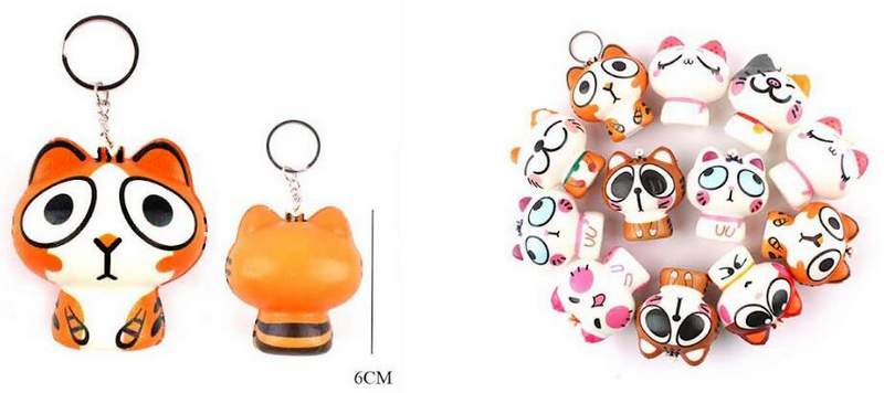 Wholesale Cat style Squish KEYCHAIN