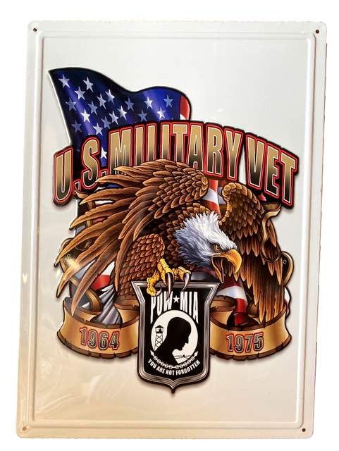 Wholesale Retro metal Tin SIGN U.S. Military Vet POW MIA