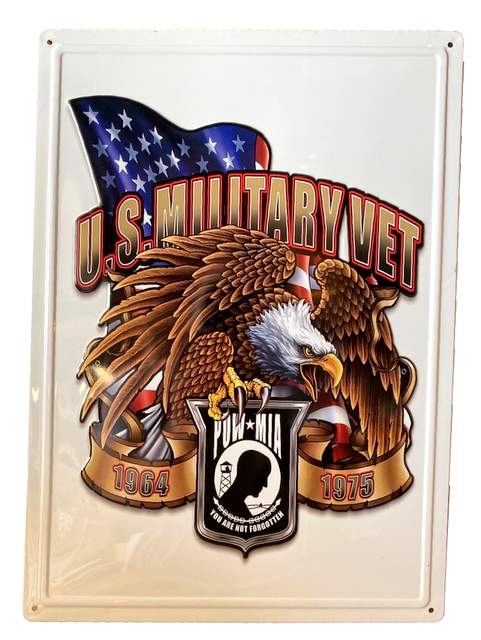 Wholesale Retro metal TIN SIGN U.S. Military Vet POW MIA