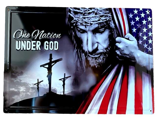 Wholesale Retro metal Tin SIGN Wall Poster (One Nation Under God)