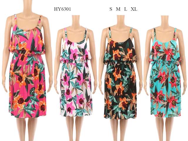 Wholesale Flower Print Long Maxi SUMMER DRESS