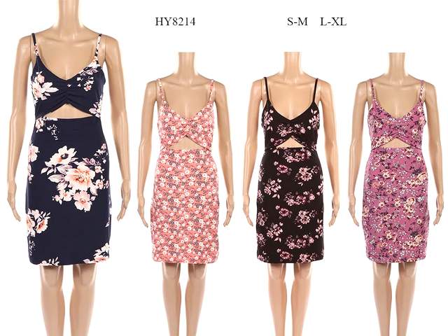 Wholesale Flower Print Lady Summer DRESS