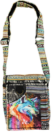 Wholesale Hand Made Colorful Wolf Design Hobo Sling PURSE