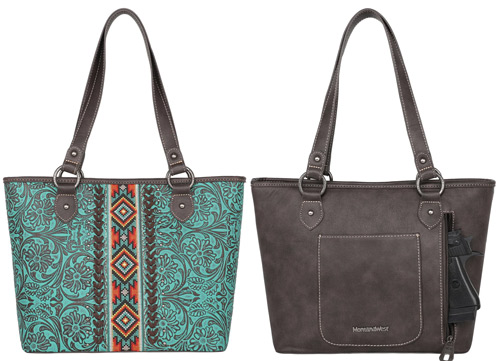 Montana West Tooled Collection Concealed Carry Tote COFFEE