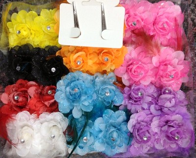 Hair Flower Accessary GLITTER with Rhinestone for woman/ lady