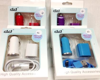 Wholesale IPHONE 4/4S Home and Car Charger Assorted Colors