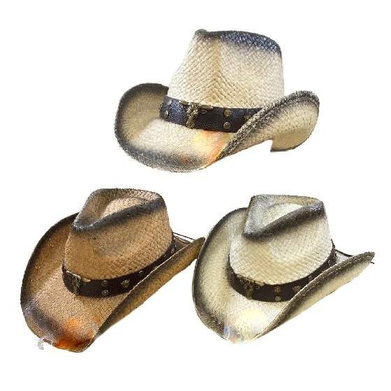 Classic Woven Cowboy HAT Black Shading/Steer