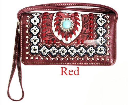 Wholesale Western Wallet Purse Concho Design RED