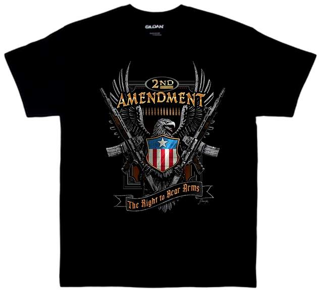 2ND AMENDMENT EAGLE Black Color T-SHIRT