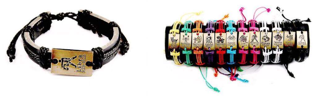 Wholesale Colorful Zodiac Faux Leather Bracelet
