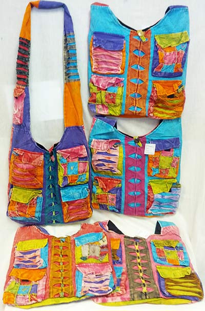 Wholesale Nepal Four Pockets Design Hobo Bags Sling Purses Ast