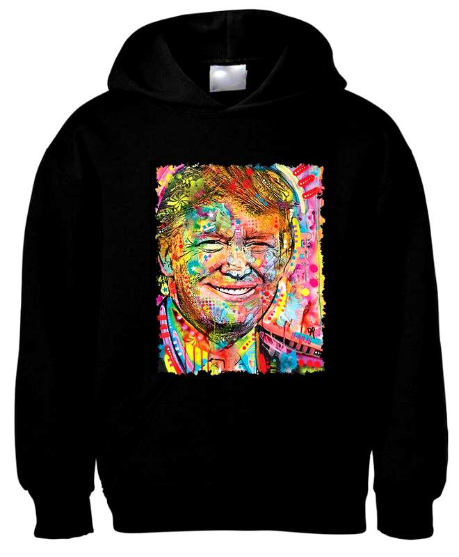 Colorful Trump HOODY Black Color