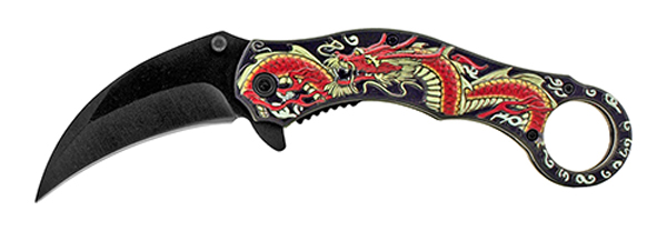5'' KaramBit Fighting StylE Folding PoCkEt KnifE with FingEr Grip
