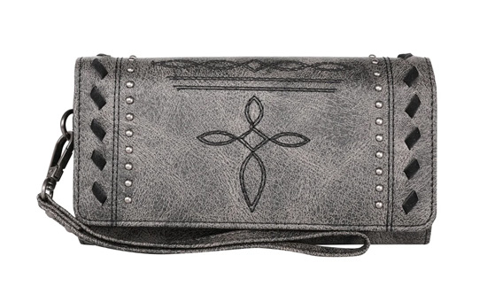 Montana West Whipstitch Collection WALLET Grey