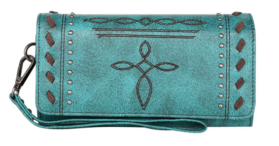 Montana West Whipstitch Collection WALLET Turquoise