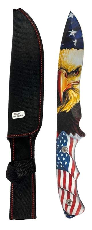 Eagle with USA FLAG hunting knife with sheath