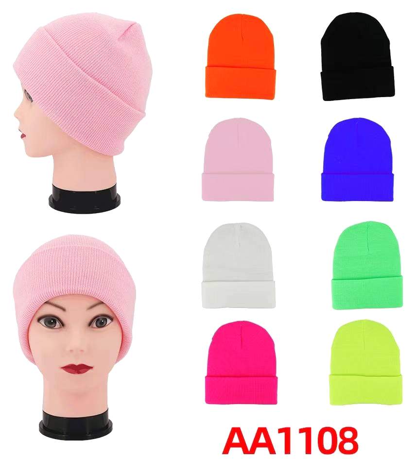 Wholesale Plain Neon Color Winter Beanie