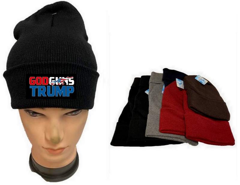 God Guns & TRUMP Black Color Beanie Winter HAT Mix Colors