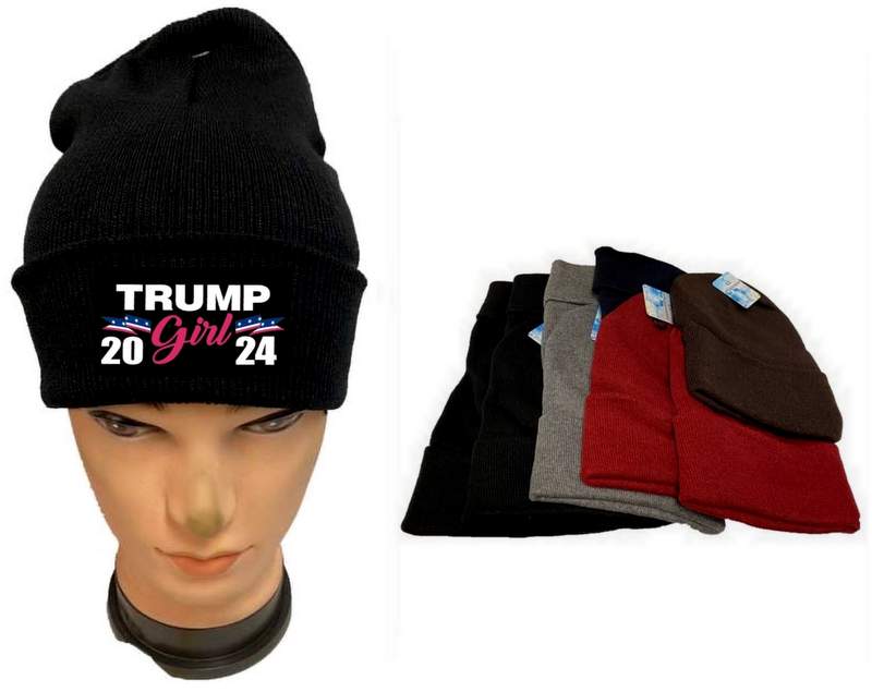 TRUMP Girl 2024 Black Color Winter Beanie/HAT Mix Colors