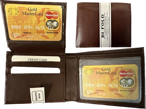Wholesale Plain MEN Bi-Fold Wallet Brown