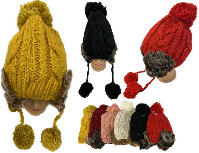 Wholesale LADY/Woman Pompom Winter Hat