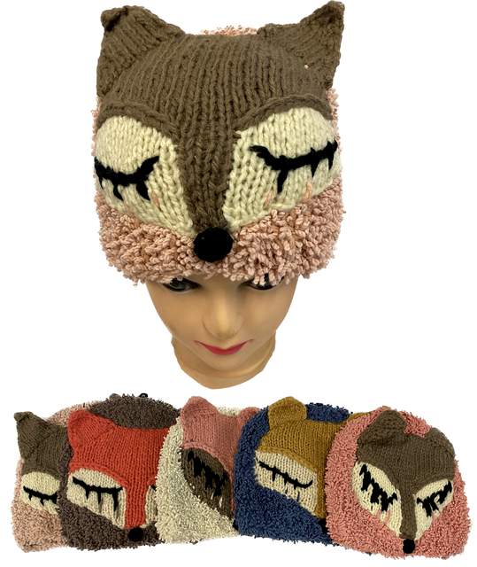 Wholesale Fox Design Fleece Lined WINTER HAT