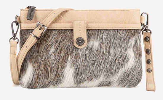 Montana West Wrangler Genuine Hair-On Cowhide Crossbody CLUTCH