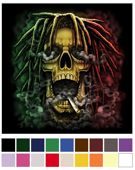 Wholesale Transfer RASTA SKULL