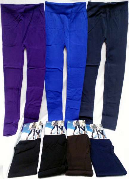 Wholesale LEGGINGS Solid color Assorted Fleece Lined
