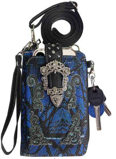 Wholesale Phone Wallet CAMO Design with Bucket  Blue