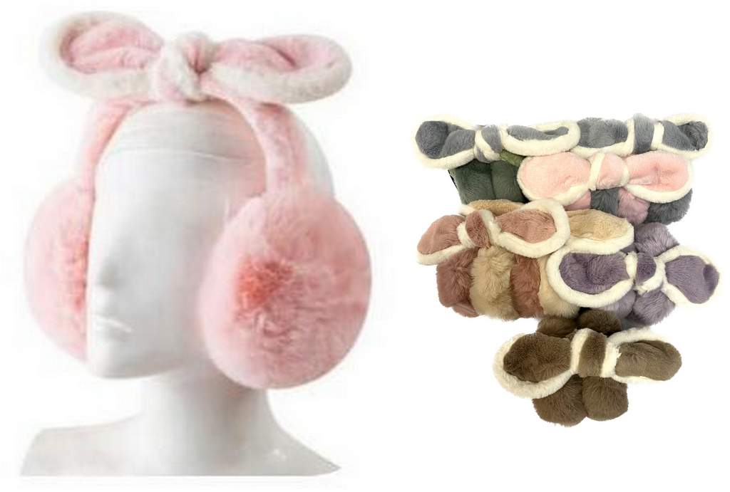 Wholesale Super Soft Earmuffs with Bow Tie on Top.