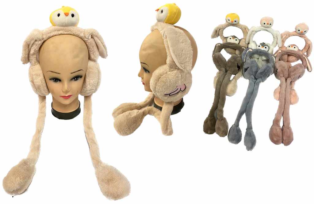 Wholesale Penguin Style Plush Earmuffs with Flapping Ear