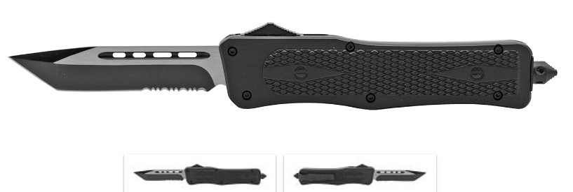 OTF Out the Front POCKET KNIFE - Midnight Tactical Black