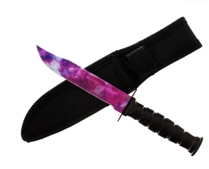 Falcon 7.5'' Tactical KNIVES W/ Purple Galaxy Coating Blade