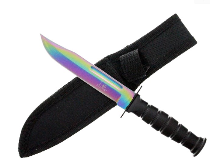Falcon 7.5'' Tactical KNIVES W/ Rainbow Coating Blade