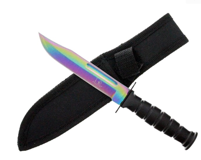Falcon 7.5'' Tactical Knives W/ RAINBOW Coating Blade