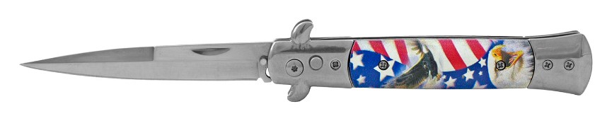 Switchblade Folding Pocket KNIFE - American Flag Eagle