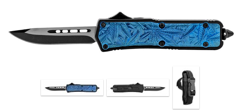 OTF Out the Front Folding POCKET KNIFE - Blue Drop Point