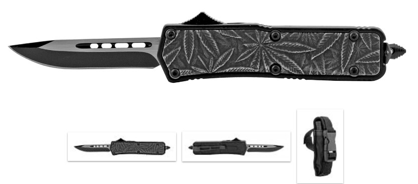 OTF Out the Front Folding Pocket Knife - Black Drop Point